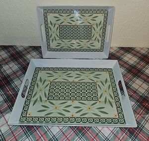 Temp-Tations Set Of 2 The Old World Pattern Everyday Entertaining Nesting Trays
